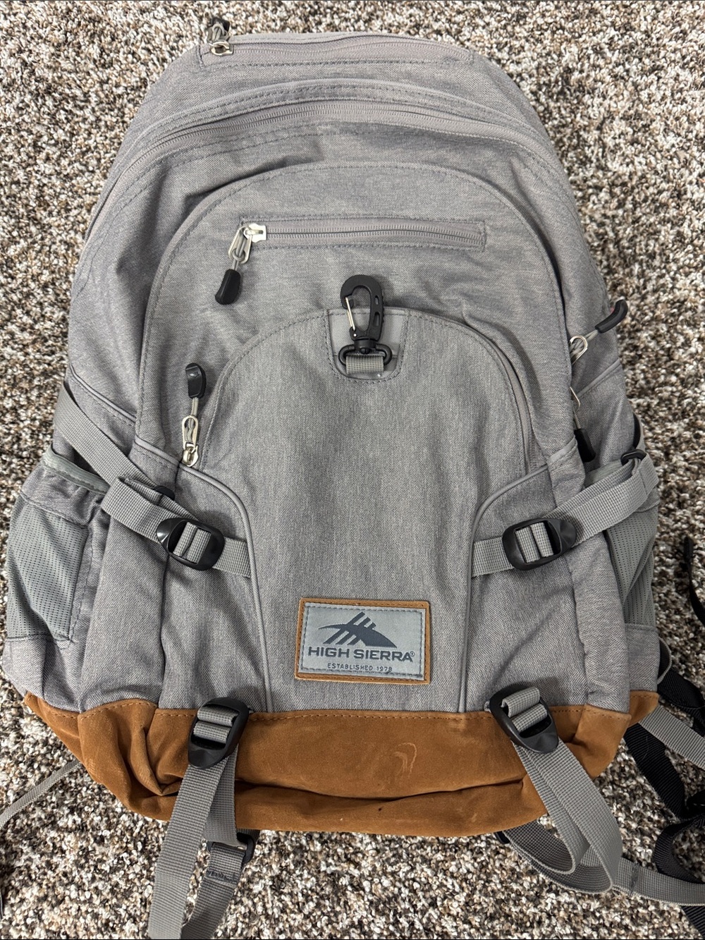High Sierra Light Gray and Brown Men's Backpack